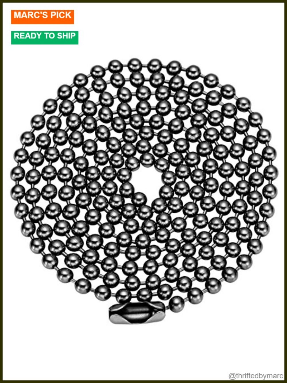2.4mm Bead Ball Chain Necklace - Adjustable 30in
